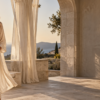Γυναικεία loungewear Coziness σε μεσογειακή βεράντα